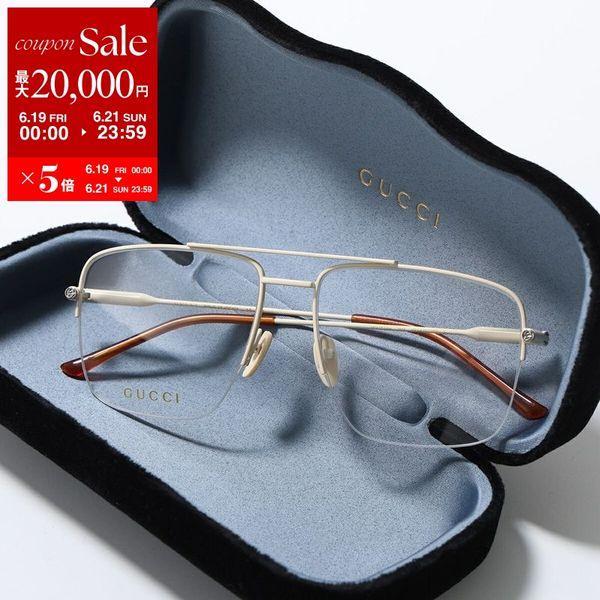 GUCCI（グッチ） メガネ GG1415O メンズ ティアドロップ型 メタル
