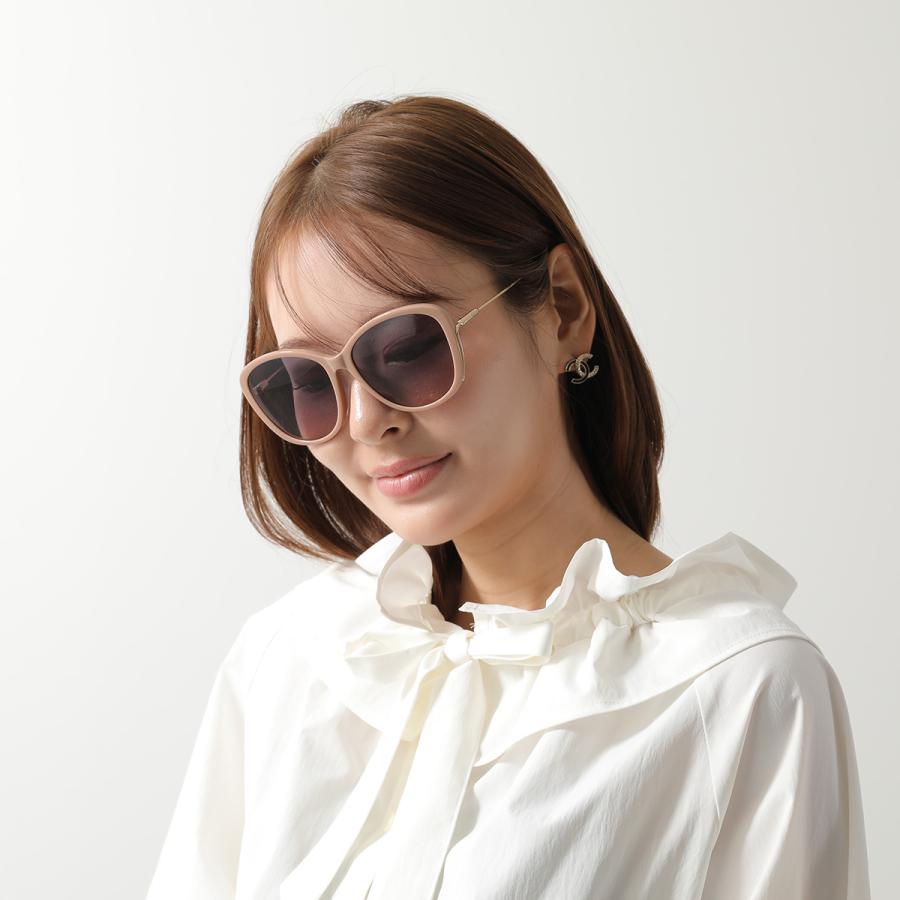 Chloe クロエ サングラス CH0175SK レディース キャットアイ型 セルフレーム コンビネーション アジアンフィット アイウェア 003/NUDE-GOLD-BLUEの画像