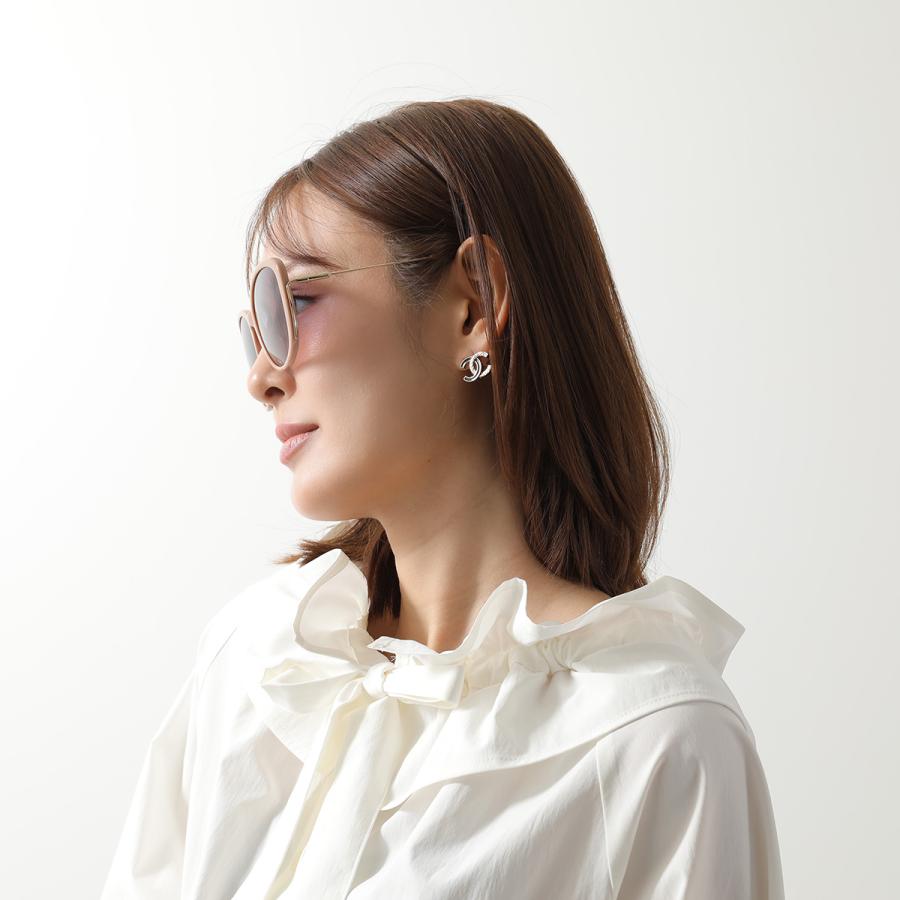 Chloe クロエ サングラス CH0175SK レディース キャットアイ型 セルフレーム コンビネーション アジアンフィット アイウェア 003/NUDE-GOLD-BLUEの画像