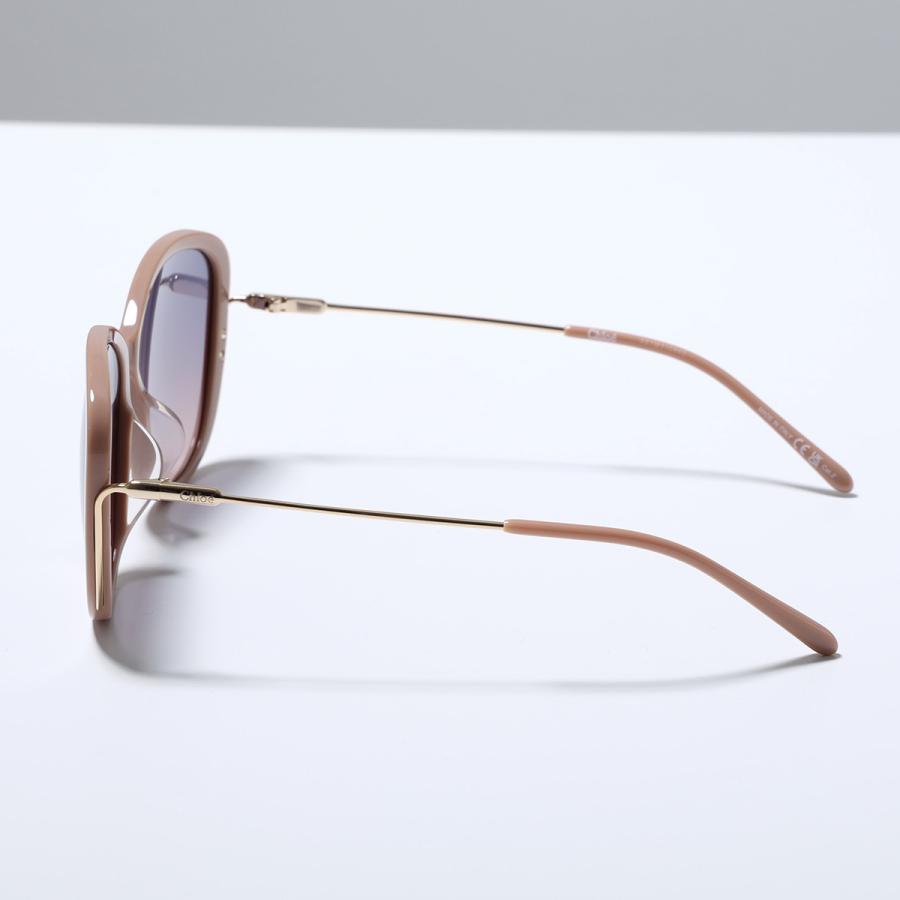 Chloe クロエ サングラス CH0175SK レディース キャットアイ型 セルフレーム コンビネーション アジアンフィット アイウェア 003/NUDE-GOLD-BLUEの画像
