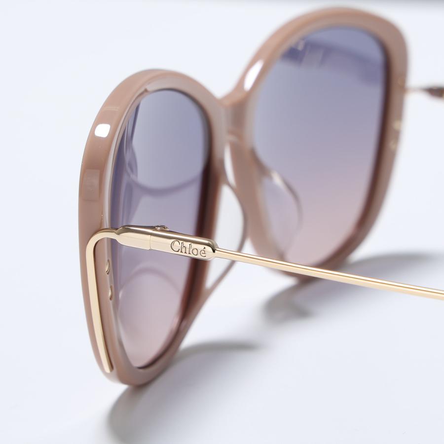 Chloe クロエ サングラス CH0175SK レディース キャットアイ型 セルフレーム コンビネーション アジアンフィット アイウェア 003/NUDE-GOLD-BLUEの画像