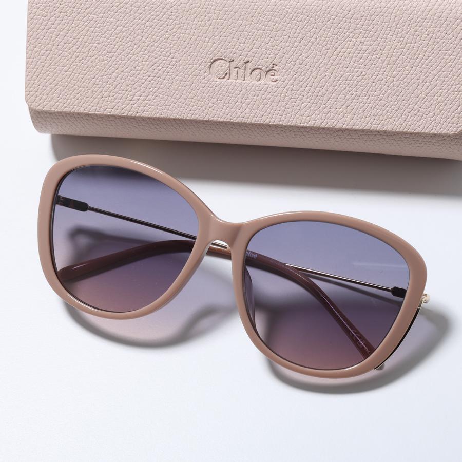 Chloe クロエ サングラス CH0175SK レディース キャットアイ型 セルフレーム コンビネーション アジアンフィット アイウェア 003/NUDE-GOLD-BLUEの画像