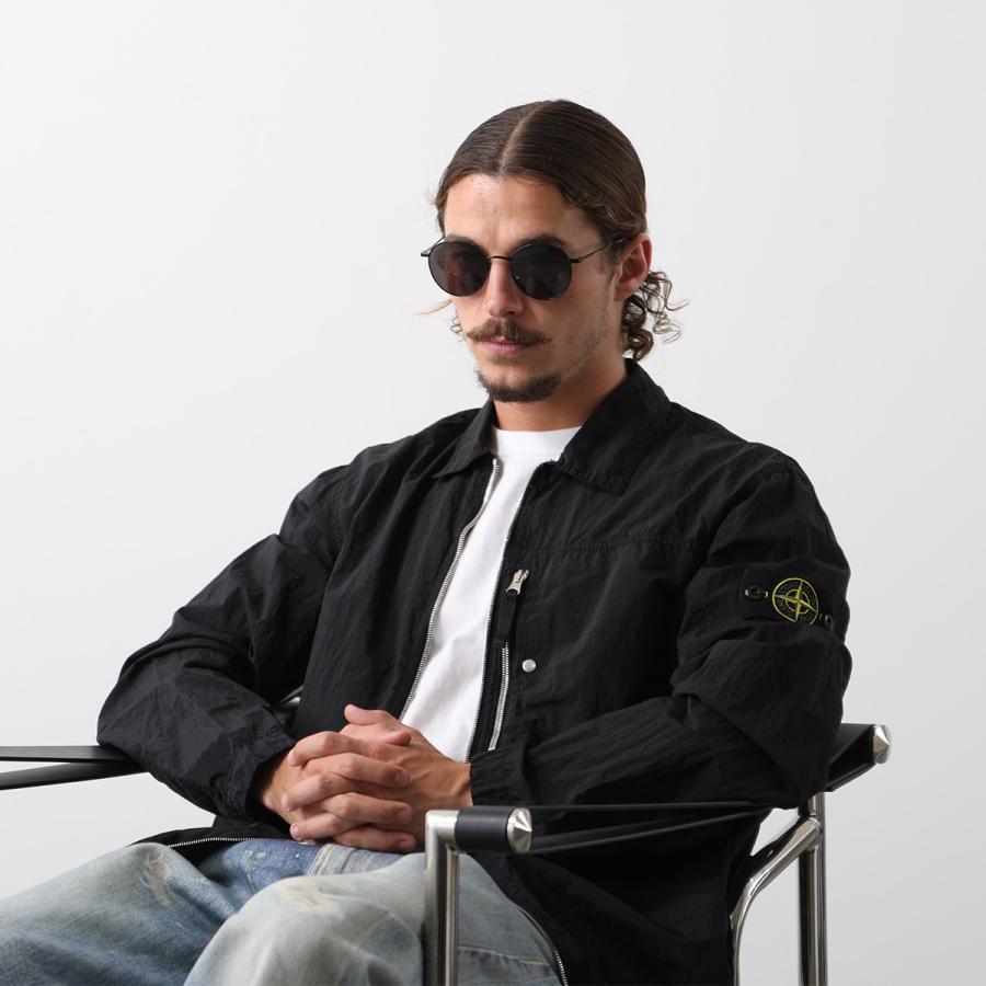 SAINT LAURENT サンローラン サングラス SL 250 メンズ ラウンド型 メタルフレーム 細フレーム クリングスタイプ ロゴ アイウェア 001/BLACK-BLACK-BLACKの画像