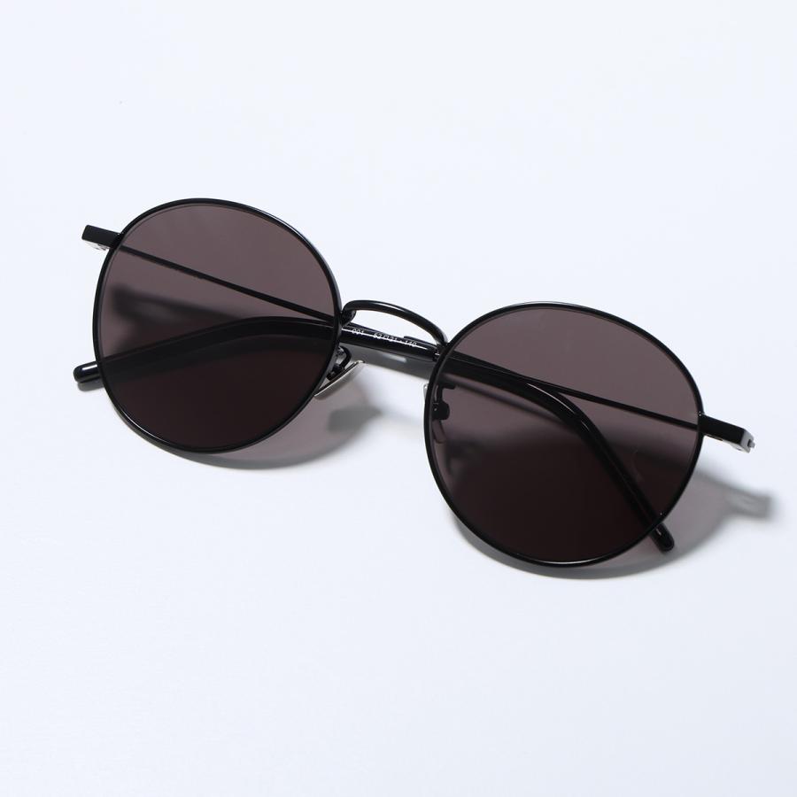 SAINT LAURENT サンローラン サングラス SL 250 メンズ ラウンド型 メタルフレーム 細フレーム クリングスタイプ ロゴ アイウェア 001/BLACK-BLACK-BLACKの画像
