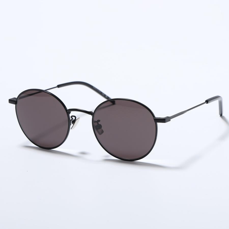 SAINT LAURENT サンローラン サングラス SL 250 メンズ ラウンド型 メタルフレーム 細フレーム クリングスタイプ ロゴ アイウェア 001/BLACK-BLACK-BLACKの画像