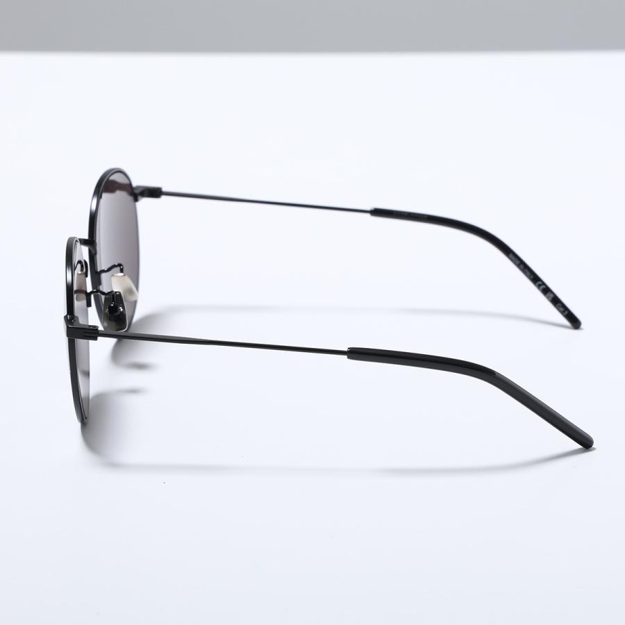 SAINT LAURENT サンローラン サングラス SL 250 メンズ ラウンド型 メタルフレーム 細フレーム クリングスタイプ ロゴ アイウェア 001/BLACK-BLACK-BLACKの画像