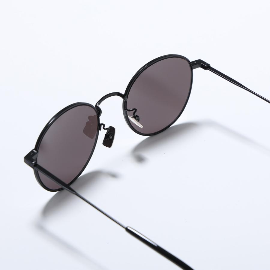 SAINT LAURENT サンローラン サングラス SL 250 メンズ ラウンド型 メタルフレーム 細フレーム クリングスタイプ ロゴ アイウェア 001/BLACK-BLACK-BLACKの画像