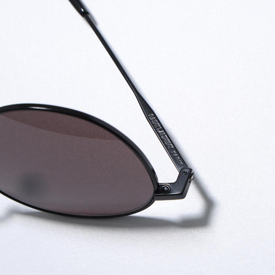SAINT LAURENT サンローラン サングラス SL 250 メンズ ラウンド型 メタルフレーム 細フレーム クリングスタイプ ロゴ アイウェア 001/BLACK-BLACK-BLACKの画像