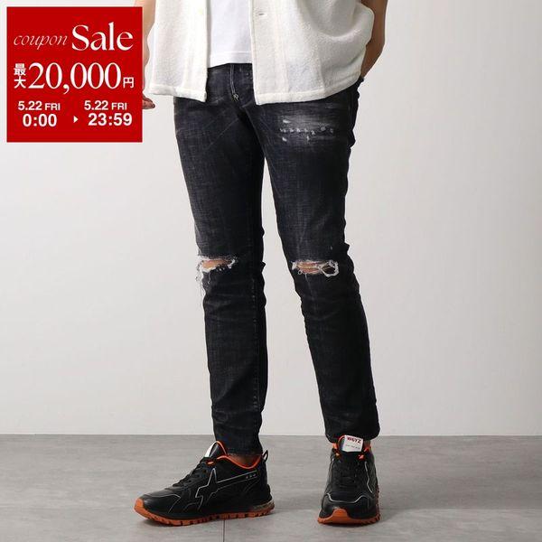 DSQUARED2 ディースクエアード ジーンズ Skater スケーター S71LB1756 S30357 メンズ デニム ブラックウォッシュ ダメージ加工の画像