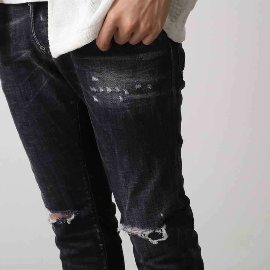 DSQUARED2 ディースクエアード ジーンズ Skater スケーター S71LB1756 S30357 メンズ デニム ブラックウォッシュ ダメージ加工の画像