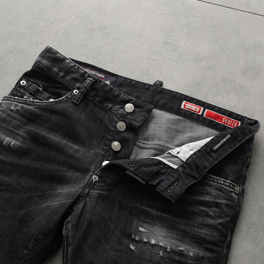 DSQUARED2 ディースクエアード ジーンズ Skater スケーター S71LB1756 S30357 メンズ デニム ブラックウォッシュ ダメージ加工の画像