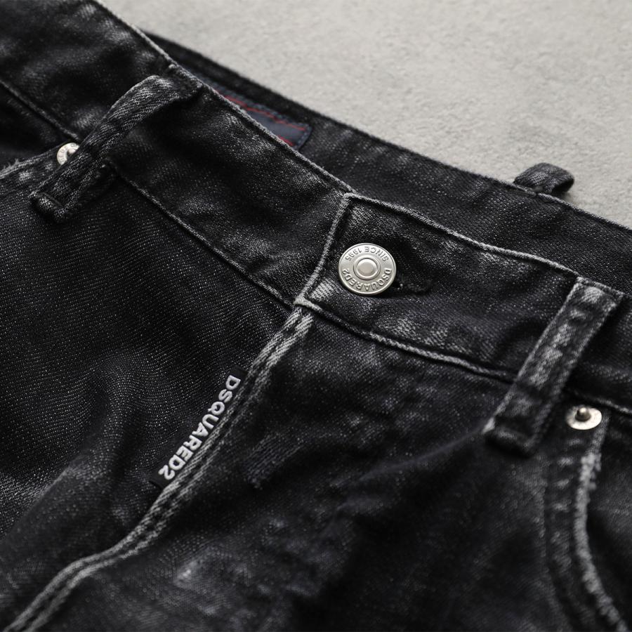 DSQUARED2 ディースクエアード ジーンズ Skater スケーター S71LB1756 S30357 メンズ デニム ブラックウォッシュ ダメージ加工の画像