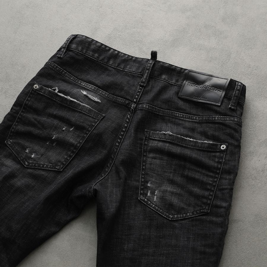 DSQUARED2 ディースクエアード ジーンズ Skater スケーター S71LB1756 S30357 メンズ デニム ブラックウォッシュ ダメージ加工の画像