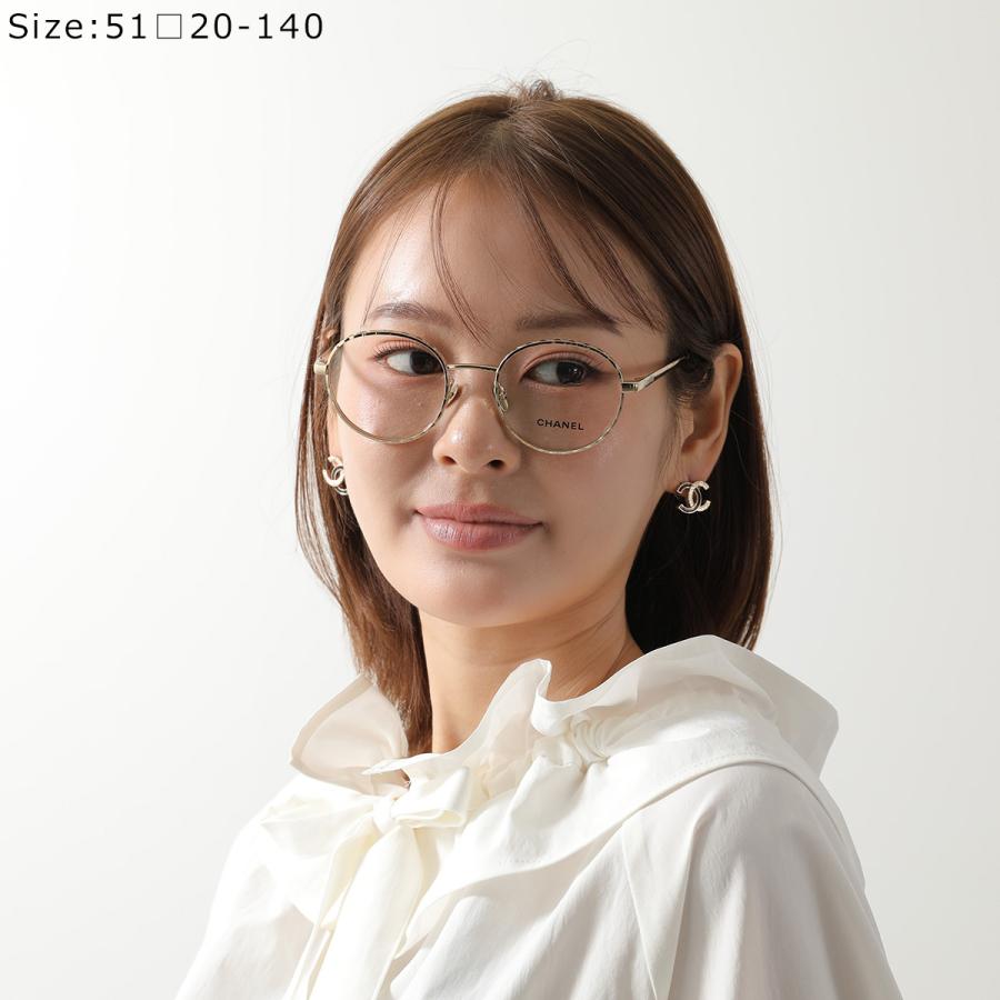 CHANEL シャネル メガネ 2225 レディース ボストン型 メタルフレーム 細フレーム フルリム クリングスタイプ ココマーク CCロゴ アイウェア C134/PALE-GOLDの画像