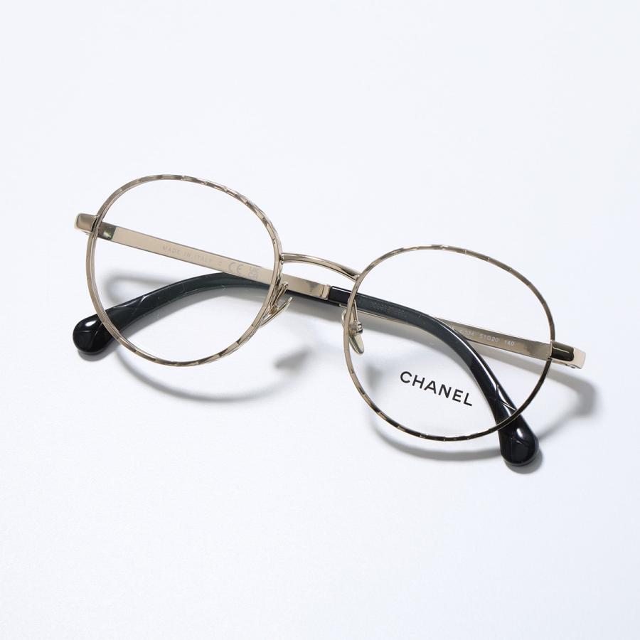 CHANEL シャネル メガネ 2225 レディース ボストン型 メタルフレーム 細フレーム フルリム クリングスタイプ ココマーク CCロゴ アイウェア C134/PALE-GOLDの画像