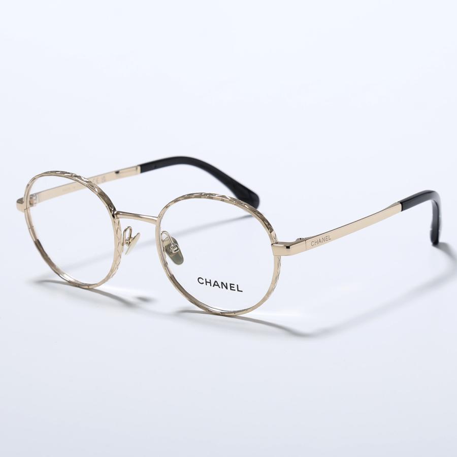 CHANEL シャネル メガネ 2225 レディース ボストン型 メタルフレーム 細フレーム フルリム クリングスタイプ ココマーク CCロゴ アイウェア C134/PALE-GOLDの画像