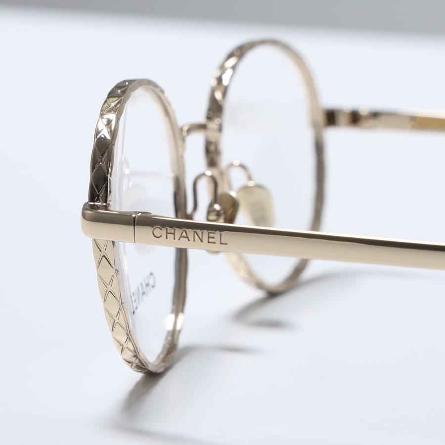 CHANEL シャネル メガネ 2225 レディース ボストン型 メタルフレーム 細フレーム フルリム クリングスタイプ ココマーク CCロゴ アイウェア C134/PALE-GOLDの画像