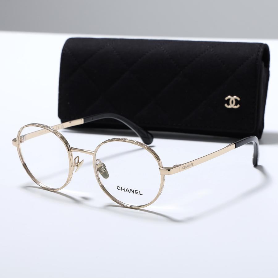 CHANEL シャネル メガネ 2225 レディース ボストン型 メタルフレーム 細フレーム フルリム クリングスタイプ ココマーク CCロゴ アイウェア C134/PALE-GOLDの画像