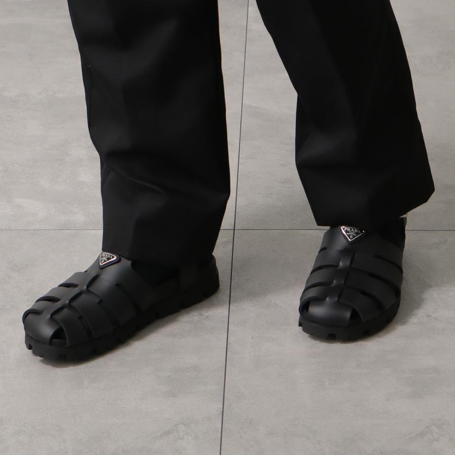 PRADA プラダ フィッシャーマンサンダル 2X3160 3LKK メンズ ラバー トライアングルロゴ グルカサンダル シューズ 靴 F0002/NERO 2X3160_3LKK_F0002_F_G000の画像