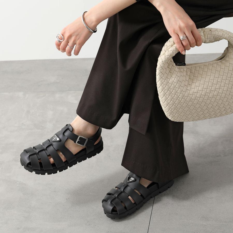 PRADA プラダ フィッシャーマンサンダル 2X3160 3LKK メンズ ラバー トライアングルロゴ グルカサンダル シューズ 靴 F0002/NERO 2X3160_3LKK_F0002_F_G000の画像