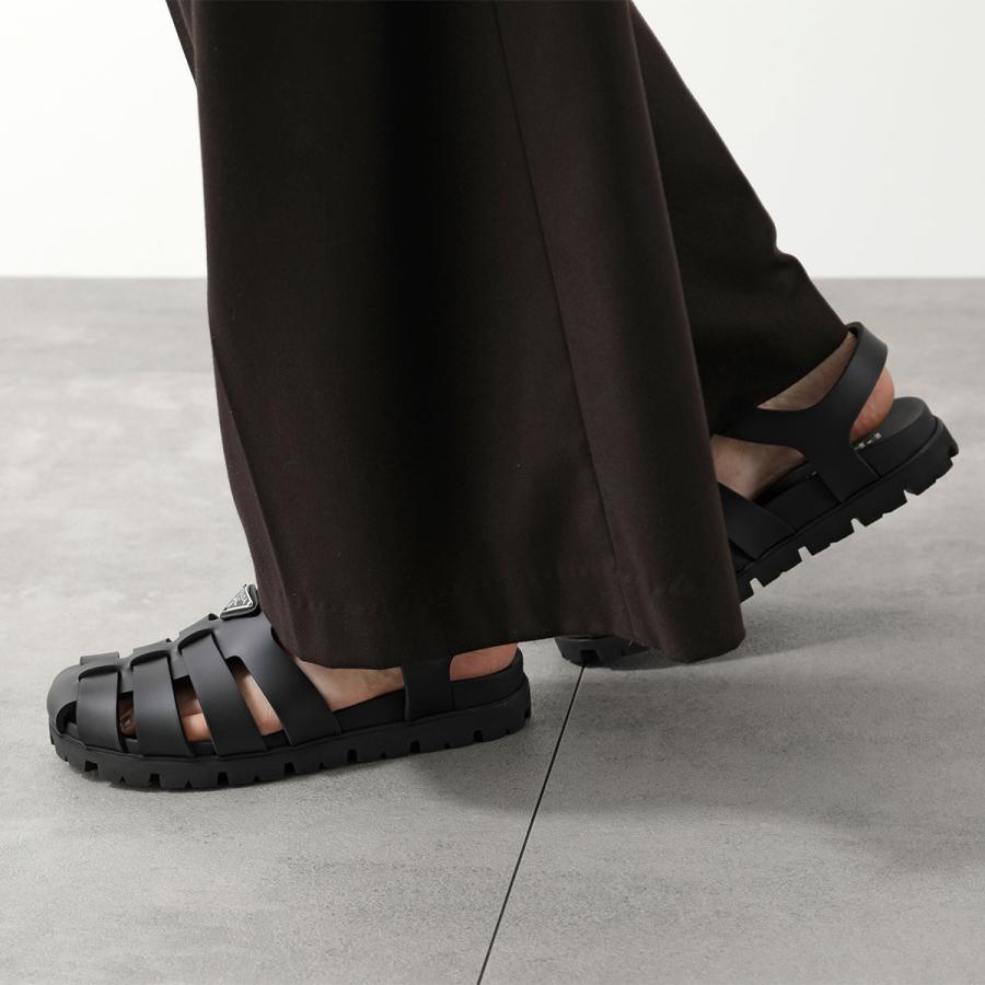PRADA プラダ フィッシャーマンサンダル 2X3160 3LKK メンズ ラバー トライアングルロゴ グルカサンダル シューズ 靴 F0002/NERO 2X3160_3LKK_F0002_F_G000の画像