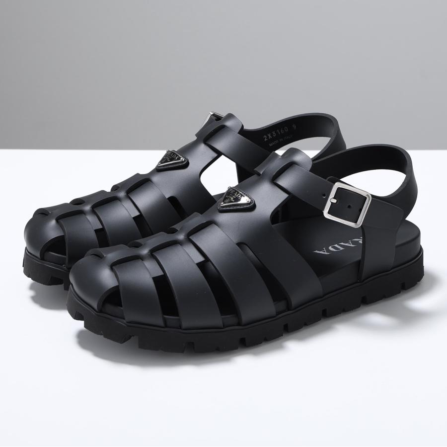 PRADA プラダ フィッシャーマンサンダル 2X3160 3LKK メンズ ラバー トライアングルロゴ グルカサンダル シューズ 靴 F0002/NERO 2X3160_3LKK_F0002_F_G000の画像