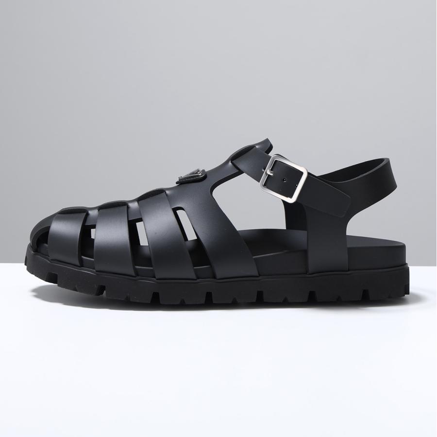 PRADA プラダ フィッシャーマンサンダル 2X3160 3LKK メンズ ラバー トライアングルロゴ グルカサンダル シューズ 靴 F0002/NERO 2X3160_3LKK_F0002_F_G000の画像
