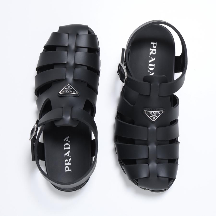 PRADA プラダ フィッシャーマンサンダル 2X3160 3LKK メンズ ラバー トライアングルロゴ グルカサンダル シューズ 靴 F0002/NERO 2X3160_3LKK_F0002_F_G000の画像