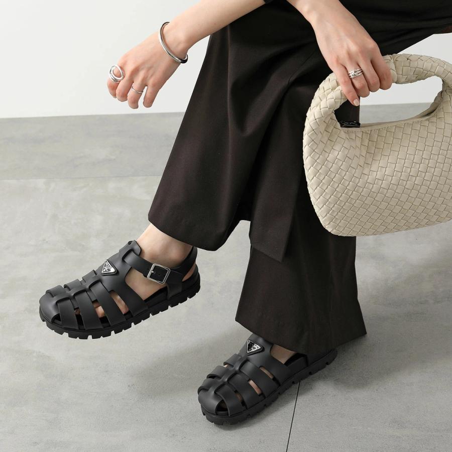 PRADA プラダ サンダル 低ヒール ブラック 黒 約25cm PRADA（プラダ） フィッシャーマンサンダル 2X3160 3LKK レディース XL