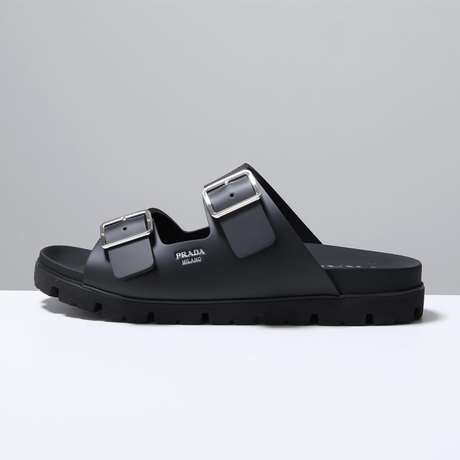 PRADA プラダ スライドサンダル 2X3159 3LKK メンズ ラバー ストラップ ロゴ EVA チャンキーソール シューズ 靴 F0002/NEROの画像
