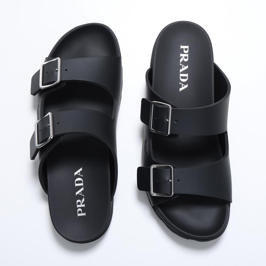 PRADA プラダ スライドサンダル 2X3159 3LKK メンズ ラバー ストラップ ロゴ EVA チャンキーソール シューズ 靴 F0002/NEROの画像