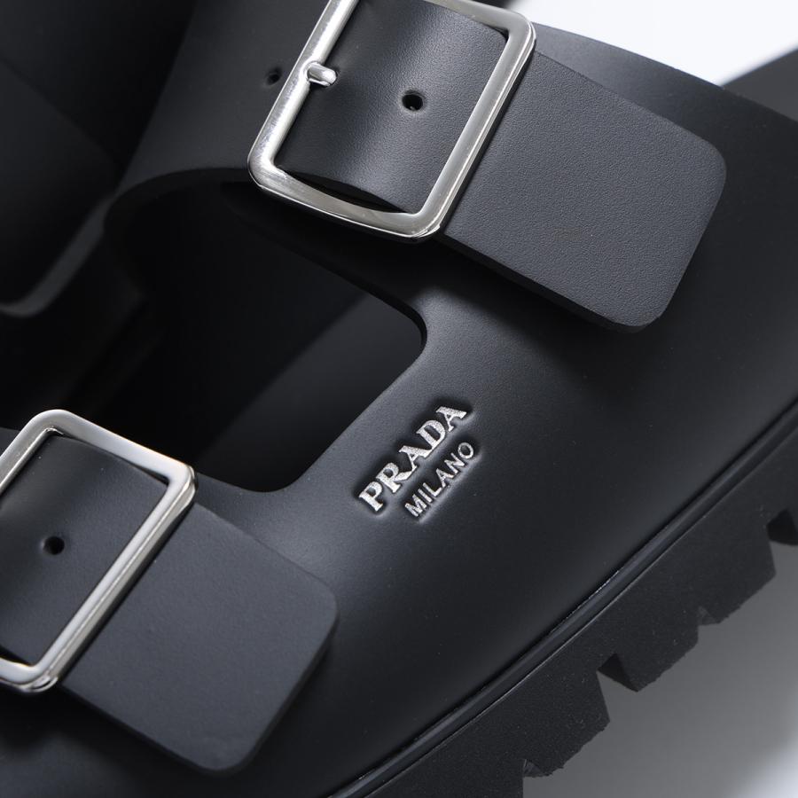 PRADA プラダ スライドサンダル 2X3159 3LKK メンズ ラバー ストラップ ロゴ EVA チャンキーソール シューズ 靴 F0002/NEROの画像