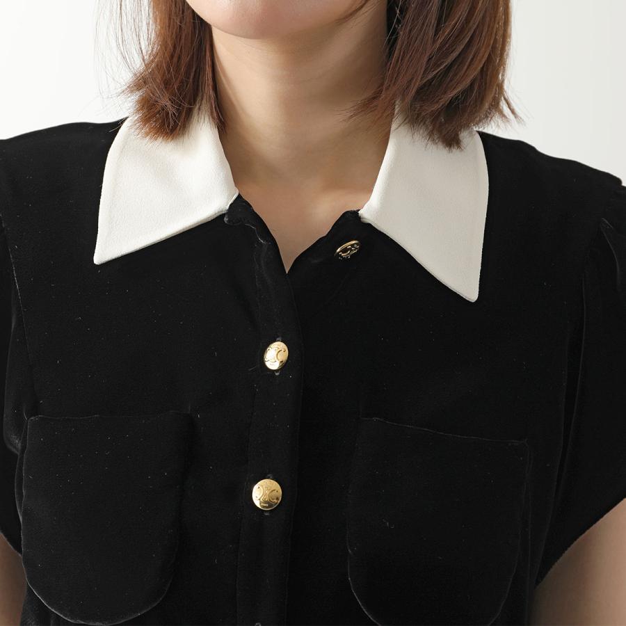 ３日限定セール⭐︎CELINE ベルベット ワンピース 黒　ベロア CELINE（セリーヌ） ワンピース 2R07J353F.38NO レディース 半袖