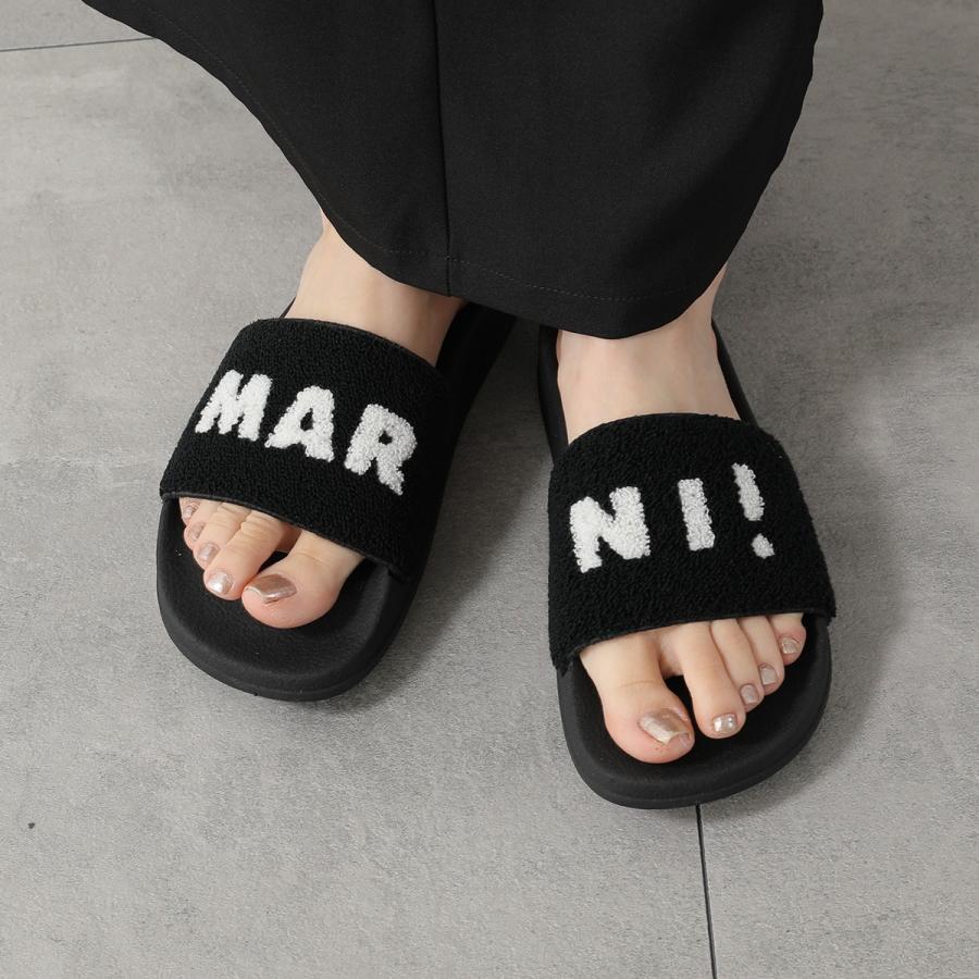 MARNI KIDS マルニ キッズ サンダル 82352 レディース ガールズ フラット ボア スライドサンダル イタリア製 ロゴ シューズ 靴の画像