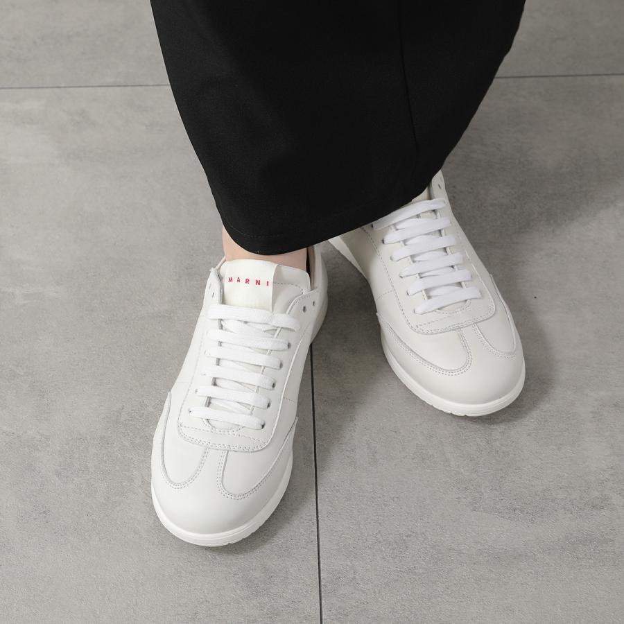 MARNI KIDS マルニ キッズ スニーカー 82332 レディース ガールズ ローカット レザー イタリア製 1.5cm シューズ 靴 BIANCの画像