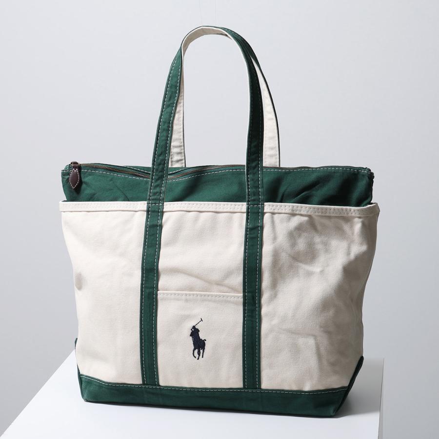Poloラルフローレン トートバッグ カーキ ビッグポロ刺繍 ステッチ ワッペン POLO RALPH LAUREN（ポロ・ラルフローレン） トートバッグ 405P02124