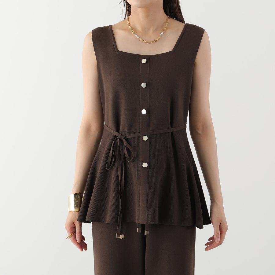 IENA - TORRAZZO DONNA/トラッゾドンナ　ボウタイリブニット◆ Torrazzo Donna（トラッゾドンナ） ニットブラウス Square Neck Knit