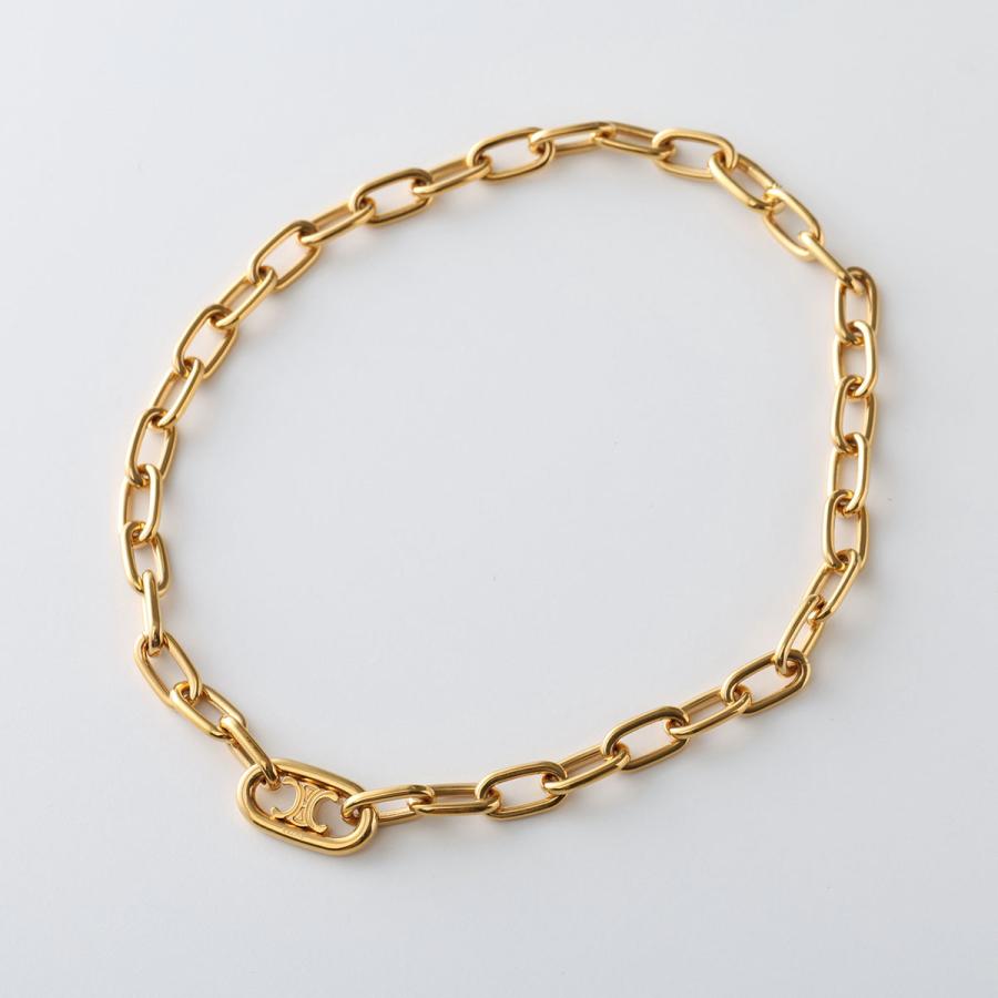 CELINE セリーヌ ネックレス 46T066BRA.35OR レディース Link Necklace トリオンフ チェーン アクセサリー チョーカー Goldの画像