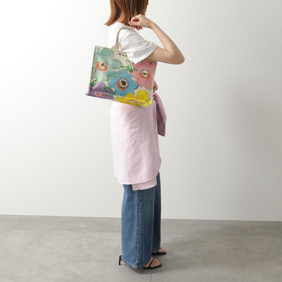 MARNI KIDS マルニ キッズ トートバッグ M01822 M00WP レディース ガールズ 花柄 フラワー コットン キャンバス ロゴ ハンドバッグ 軽量 鞄 0M115の画像