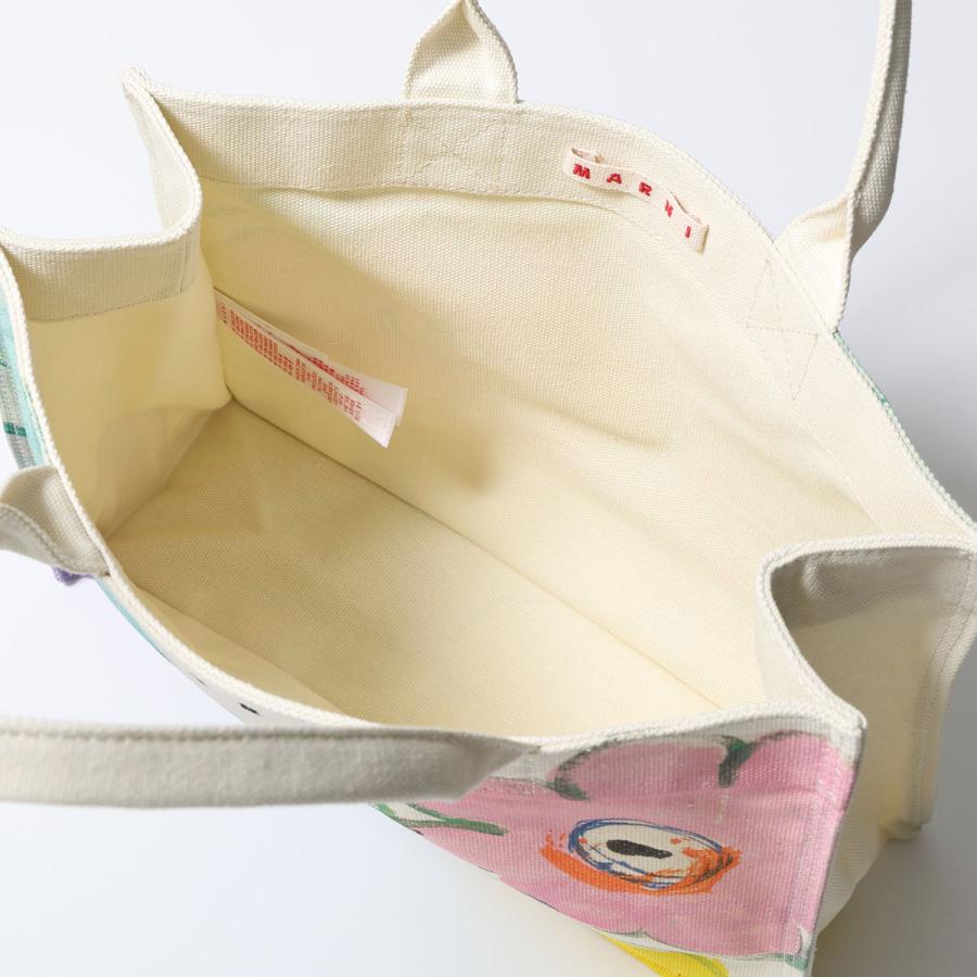MARNI KIDS マルニ キッズ トートバッグ M01822 M00WP レディース ガールズ 花柄 フラワー コットン キャンバス ロゴ ハンドバッグ 軽量 鞄 0M115の画像