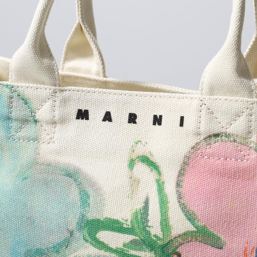 MARNI KIDS マルニ キッズ トートバッグ M01822 M00WP レディース ガールズ 花柄 フラワー コットン キャンバス ロゴ ハンドバッグ 軽量 鞄 0M115の画像