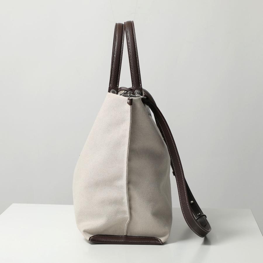 IACUCCI イアクッチ トートバッグ SORBETTO L ソルベット 4891 レディース キャンバス×レザー ハンドバッグ ショルダーバッグ 鞄 CACAOの画像