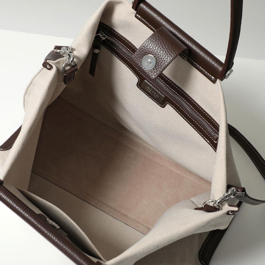 IACUCCI イアクッチ トートバッグ SORBETTO L ソルベット 4891 レディース キャンバス×レザー ハンドバッグ ショルダーバッグ 鞄 CACAOの画像
