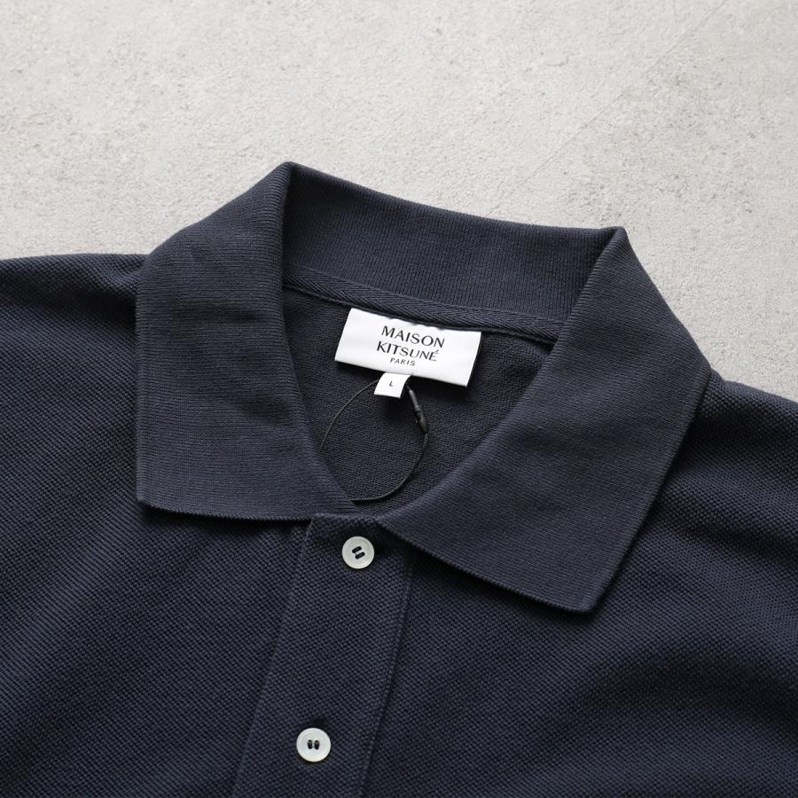 MAISON KITSUNE ネイビーフォックス ポロ M ホワイト MAISON KITSUNE（メゾン キツネ） ポロシャツ FOX HEAD フォックス