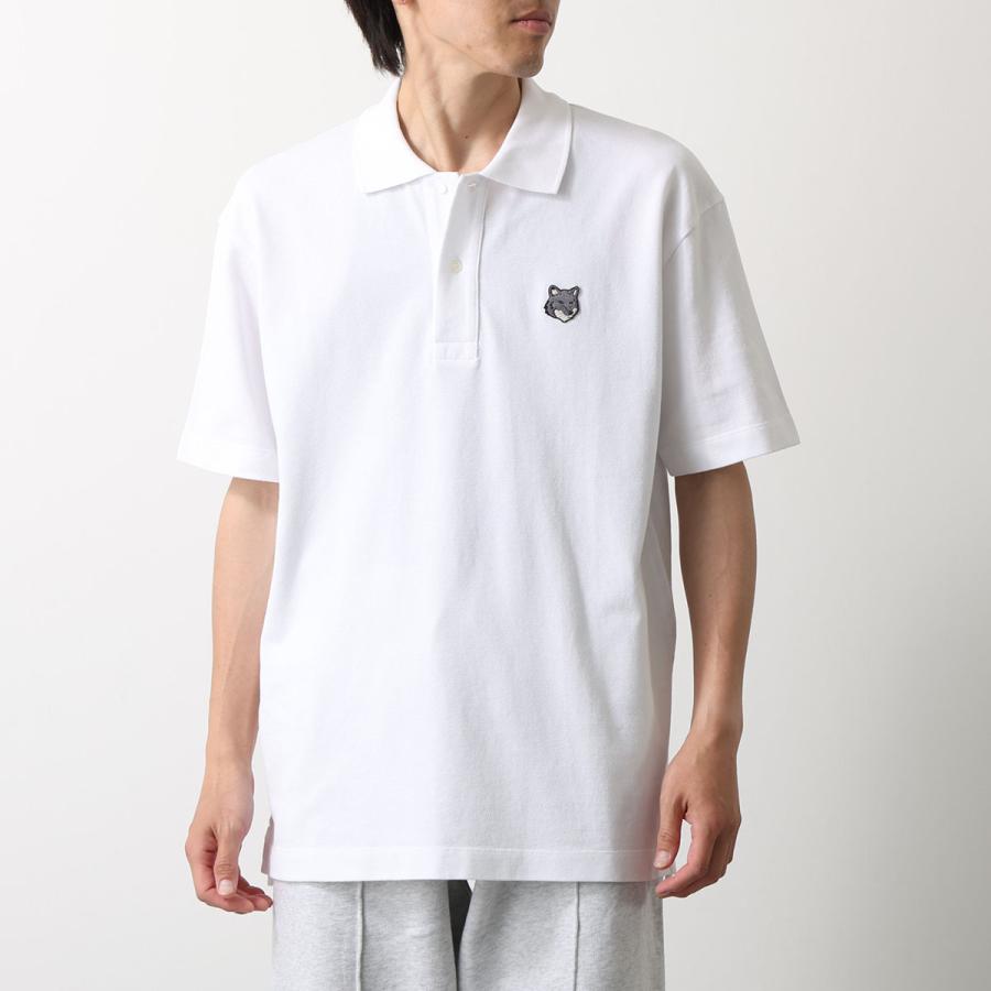 MAISON KITSUNÉ メゾンキツネ メンズホワイトポロシャツ Lサイズ MAISON KITSUNE（メゾン キツネ） ポロシャツ PM00210 KP0001 メンズ