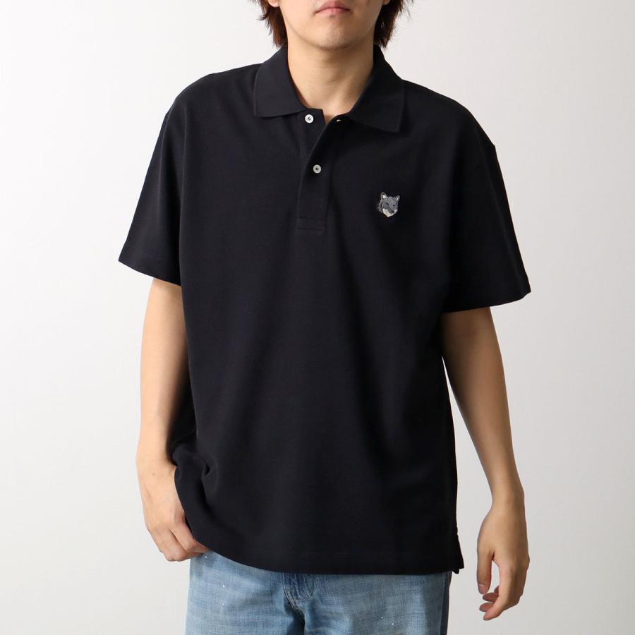 MAISON KITSUNÉ ブラック　ポロシャツ M MAISON KITSUNE（メゾン キツネ） ポロシャツ FOX HEAD フォックス