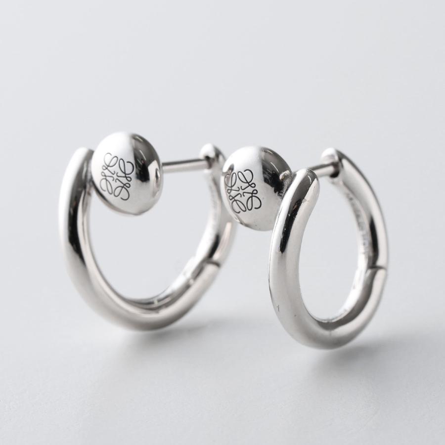 LOEWE ロエベ フープピアス ANAGRAM PEBBLE MINI HOOP アナグラム ペブル JJ07239X12 レディース アクセサリー 1160/SILVER JJ07239X121160の画像