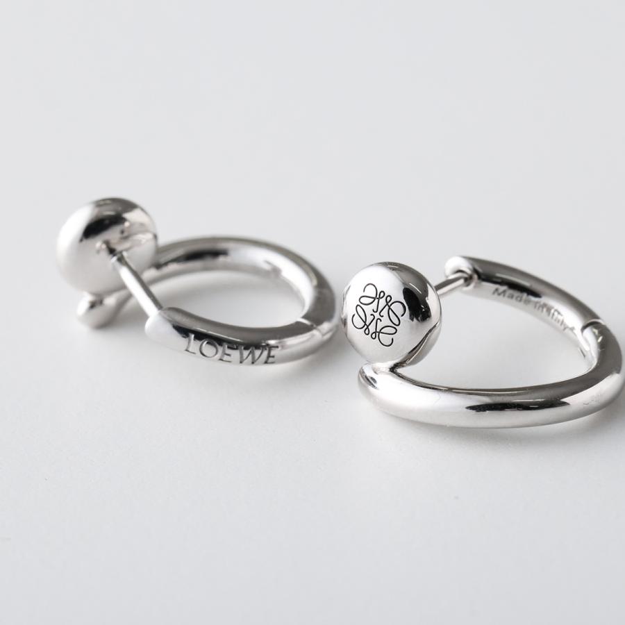 LOEWE ロエベ フープピアス ANAGRAM PEBBLE MINI HOOP アナグラム ペブル JJ07239X12 レディース アクセサリー 1160/SILVER JJ07239X121160の画像