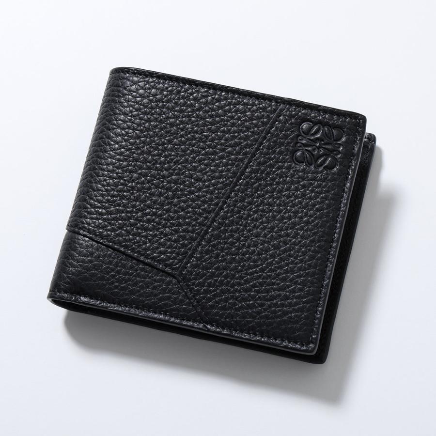 LOEWE ロエベ 二つ折り財布 PUZZLE パズル C510501X16 メンズ アナグラム レザー ミニ財布 小銭入れあり 1100/BLACKの画像