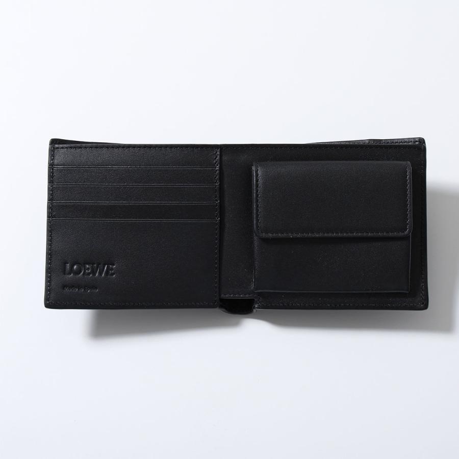 LOEWE ロエベ 二つ折り財布 PUZZLE パズル C510501X16 メンズ アナグラム レザー ミニ財布 小銭入れあり 1100/BLACKの画像